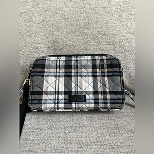 Vera Bradley Cozy Plaid Neutral RFID All in One Crossbody